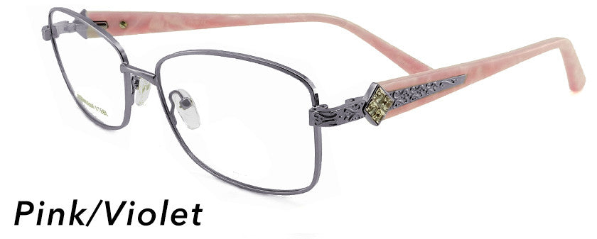 Smilen Eyewear LARGE FRAMES A-List RC 100-B Eyeglasses, Pink-Violet