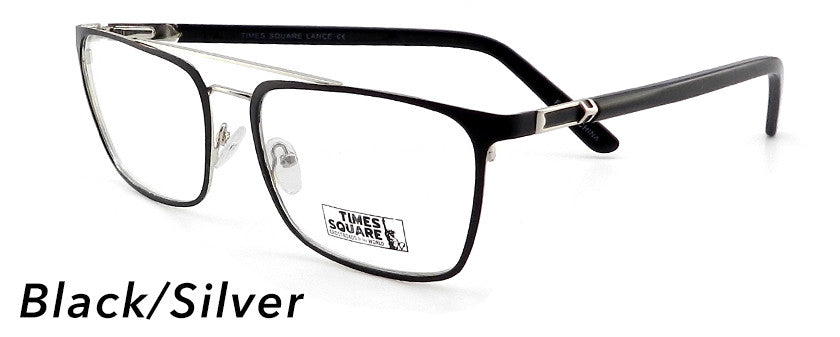 Smilen Eyewear Times Square Times Square Lance Eyeglasses, Black-Silver
