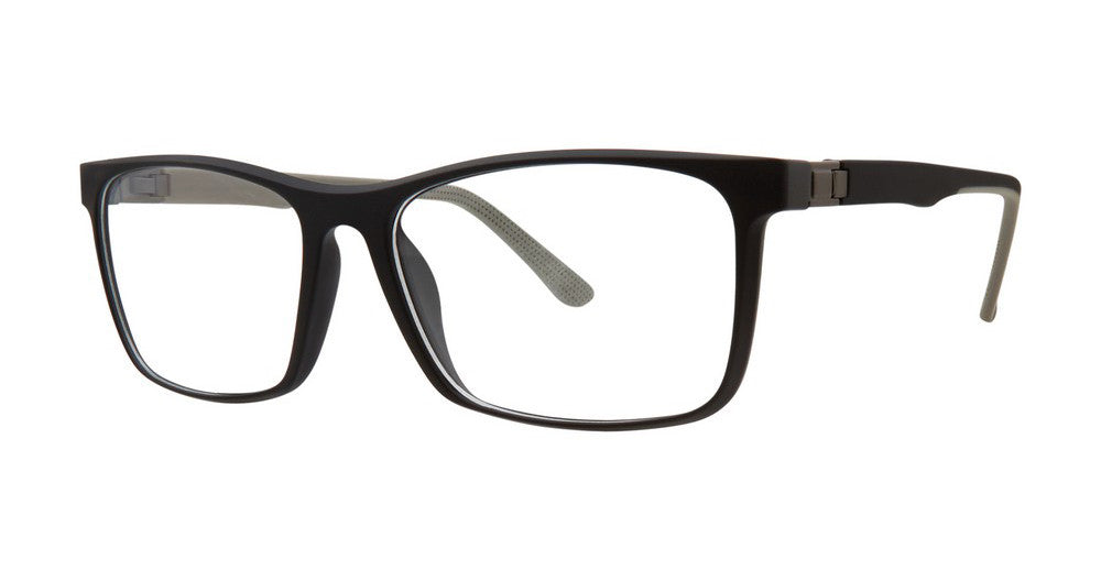 Big Mens Eyewear Club BIG PUSH Mens Eyeglasses, Black-Grey Matte