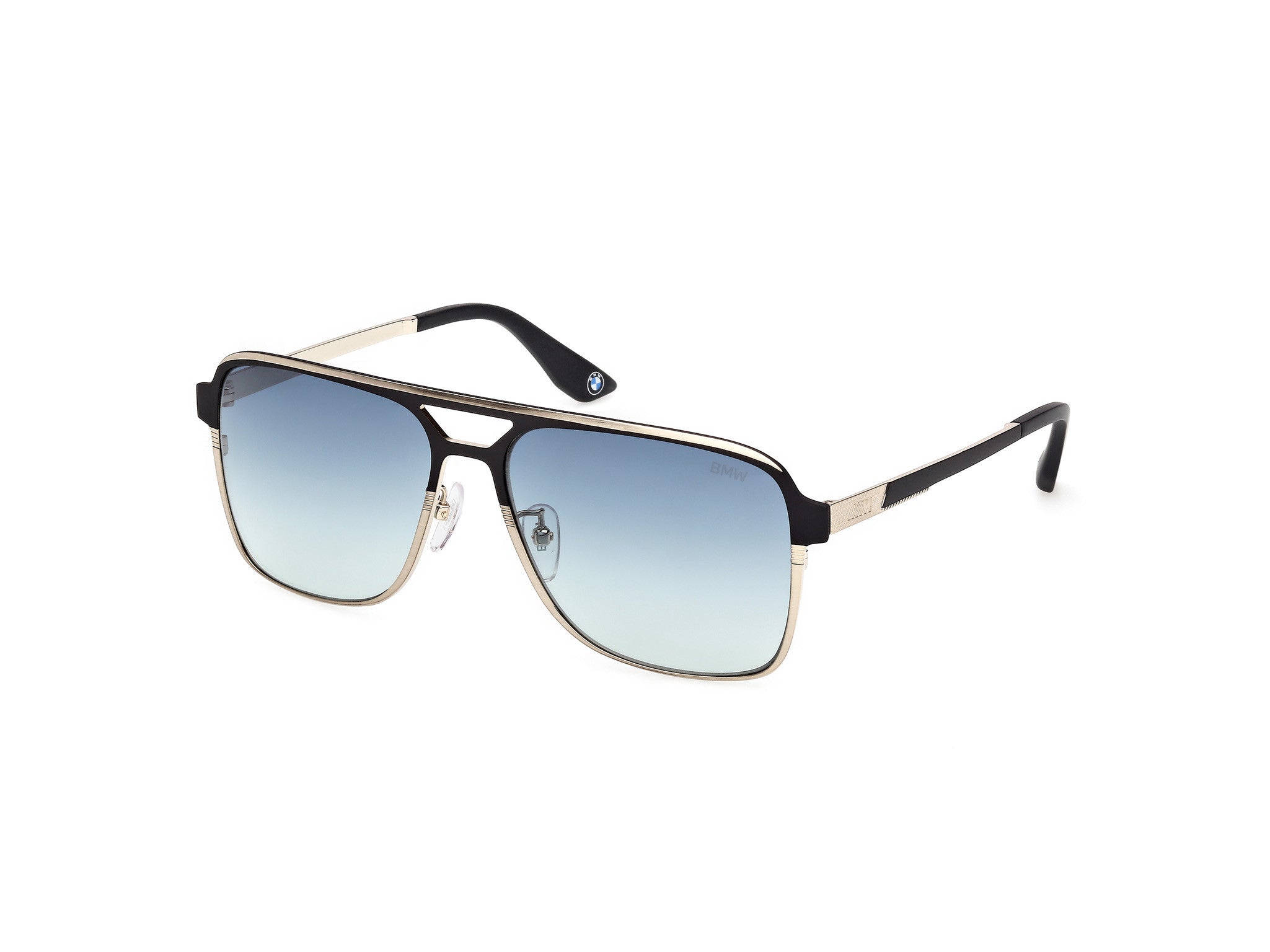 BMW Eyewear BW0069-H Mens Sunglasses, 32P - Matte Pale Gold - Matte Black