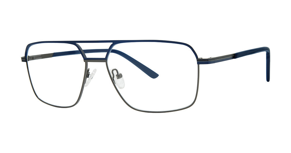 Big Mens Eyewear Club BIG TRUTH Mens Eyeglasses, Matte Navy-Gunmetal