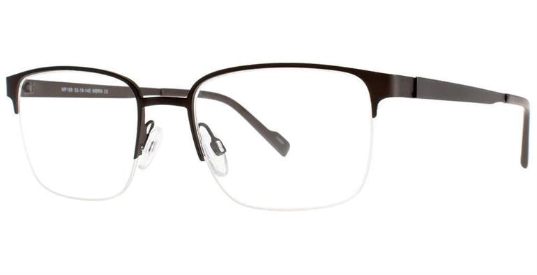 Match Eyewear 185 Semi Rimless Mens Eyeglasses, Matt Brown