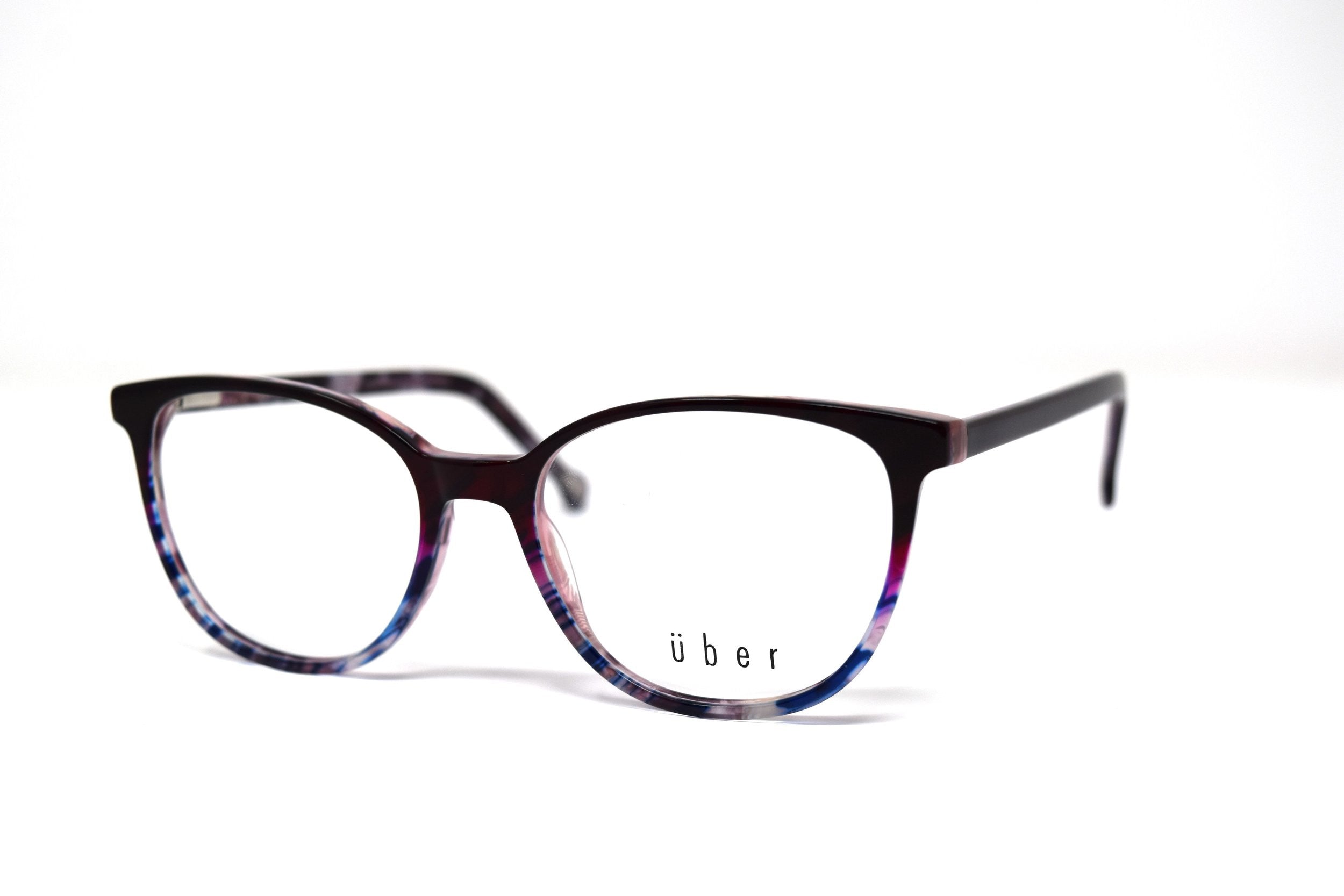 Uber Benz Eyeglasses, Wine-Blue Tortoise