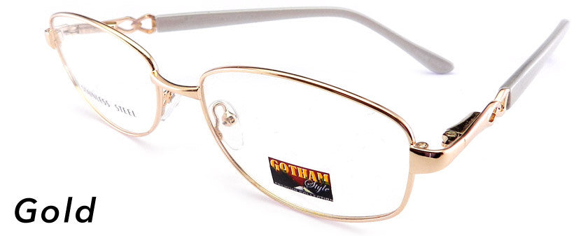 Smilen Eyewear Gotham Steel GothamStyle Stainless 2 Eyeglasses, Gold