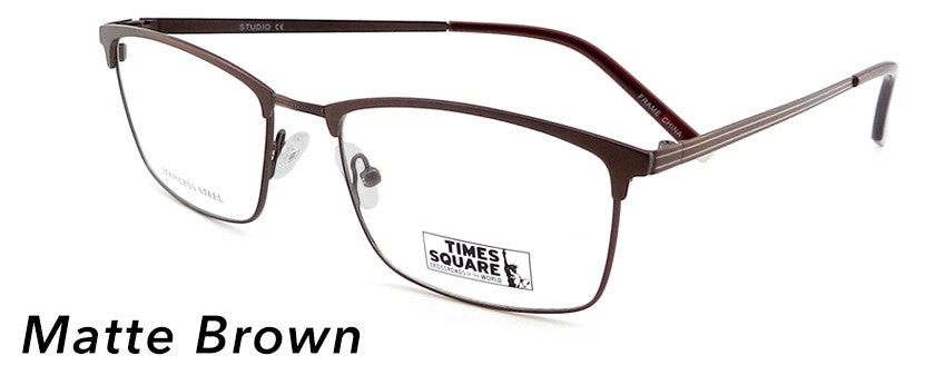 Smilen Eyewear Times Square Studio Eyeglasses, Matte Brown