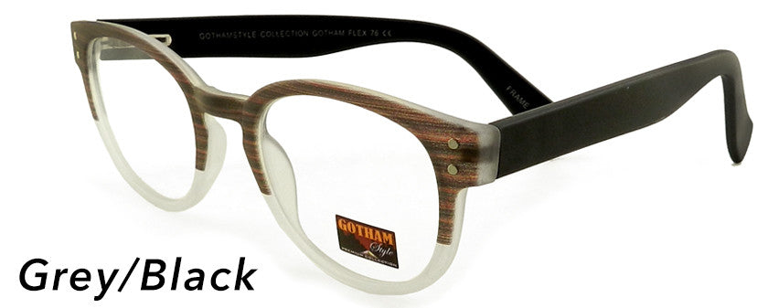 Smilen Eyewear Gotham Flex GothamStyle Flex 76 Eyeglasses, Grey-Black