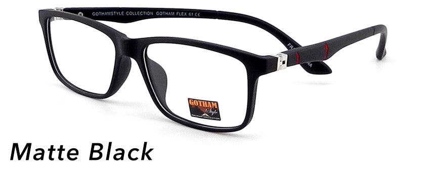Smilen Eyewear Gotham Flex GothamStyle Flex Matte 61 Eyeglasses, Matte Black