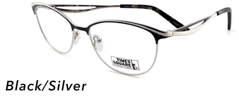 Smilen Eyewear Times Square Times Square Attraction Eyeglasses, Black-Silver