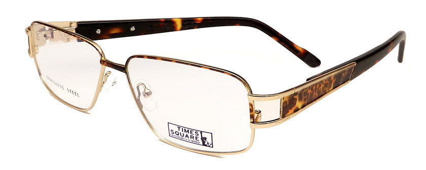 Smilen Eyewear Times Square Times Square Redbird Eyeglasses, Demi Gold-Amber