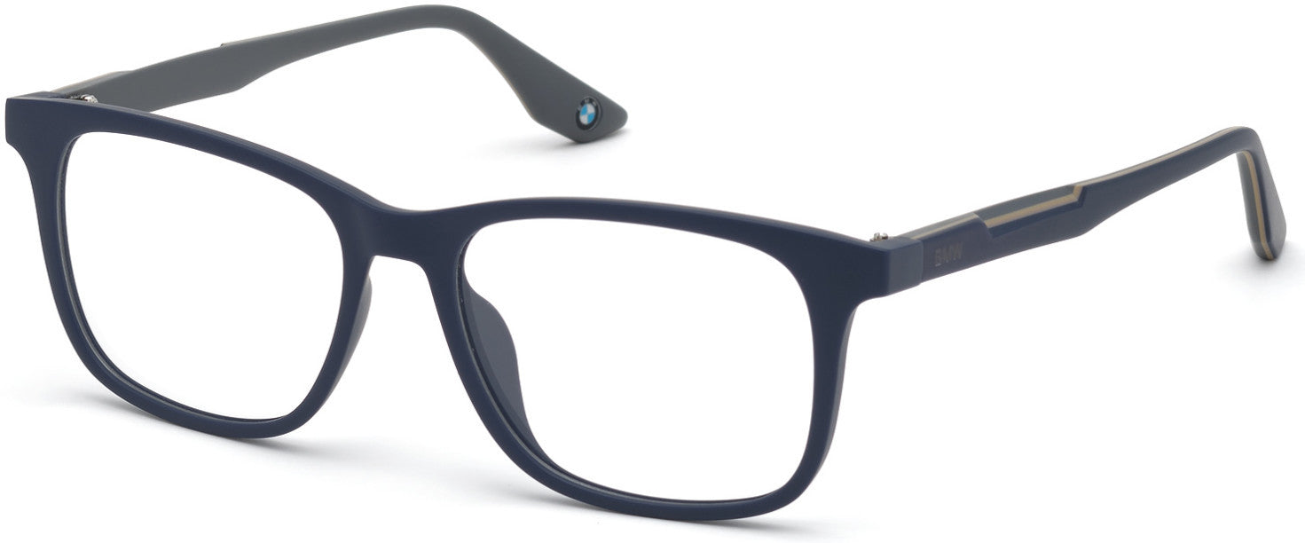 BMW Eyewear BW5006-H Full Frame Mens Clip, 091 - Matte Blue - Matte Blue