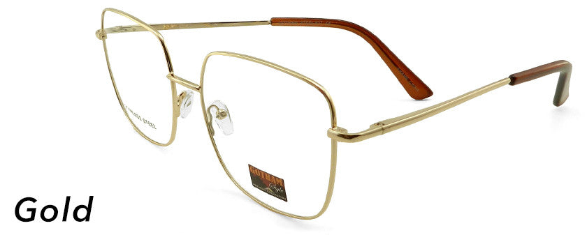 Smilen Eyewear Gotham Steel GothamStyle Stainless 37 Eyeglasses, Gold