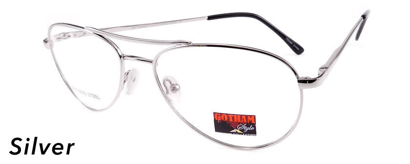 Smilen Eyewear Gotham Steel GothamStyle Stainless 8 Eyeglasses, Silver
