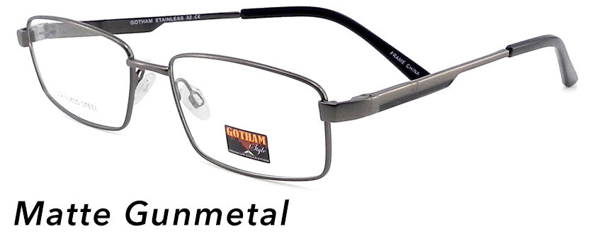 Smilen Eyewear Gotham Steel GothamStyle Stainless 32 Eyeglasses, Matte Gunmetal