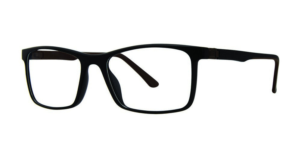 Big Mens Eyewear Club BIG PUSH Mens Eyeglasses, Black-Brown Matte