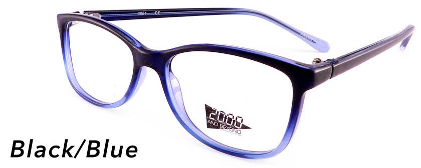 Smilen Eyewear 2000 & Beyond 2000 &amp; Beyond 3051* Eyeglasses, Black-Blue