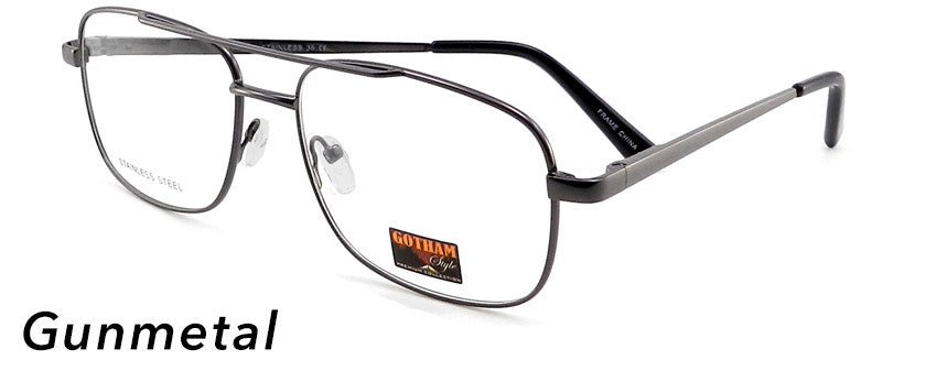 Smilen Eyewear Gotham Steel GothamStyle Stainless 35 Eyeglasses, Matte Gunmetal