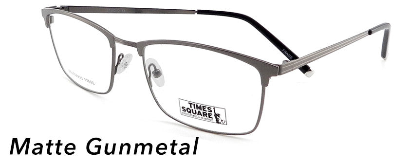 Smilen Eyewear Times Square Studio Eyeglasses, Matte Gunmetal