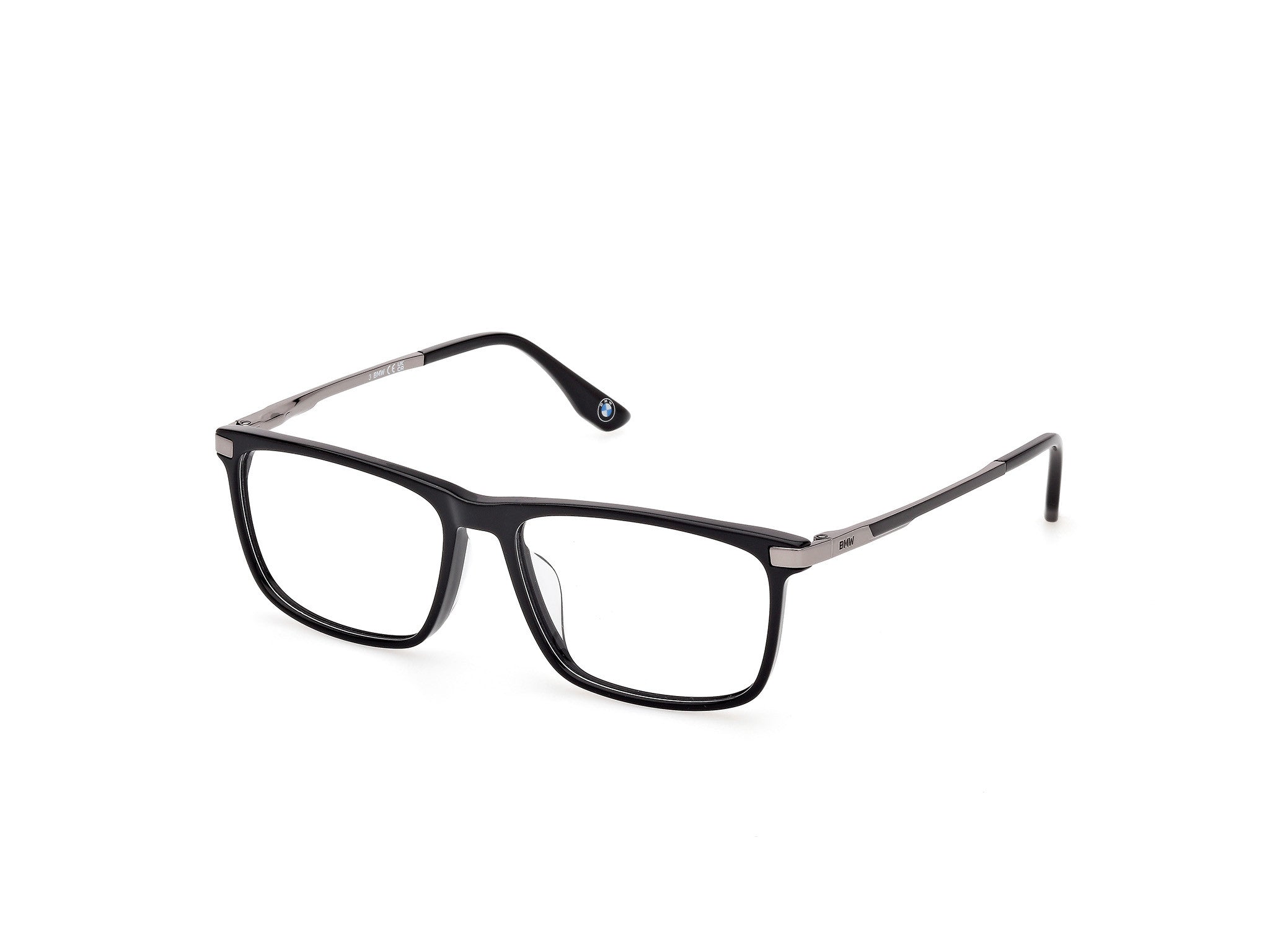 BMW Eyewear BW5086-H Mens Eyeglasses, 001 - Shiny Black - Shiny Dark Ruthenium