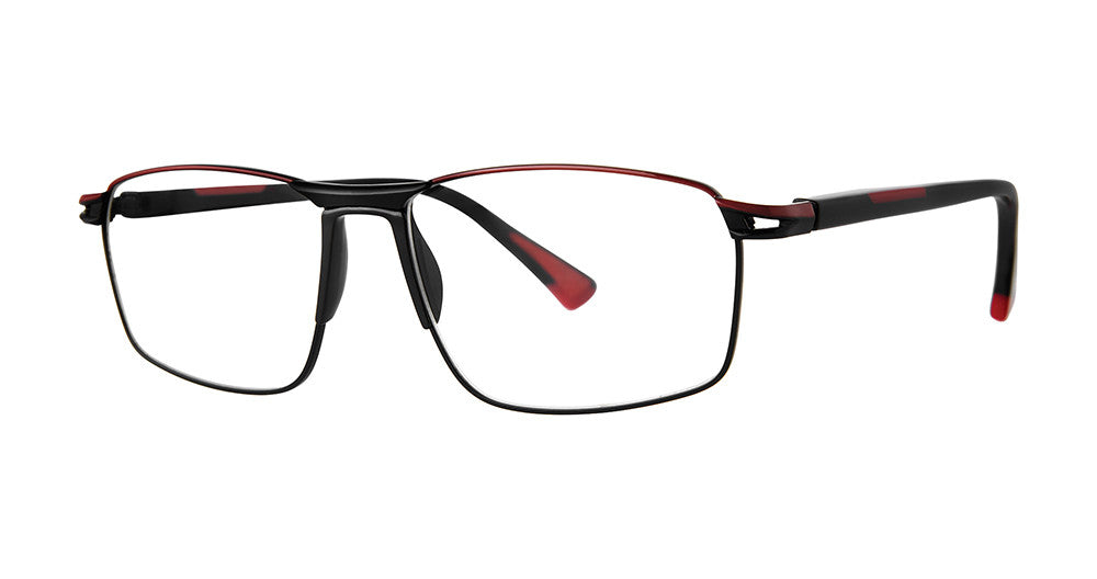 Big Mens Eyewear Club BIG WARRIOR Mens Eyeglasses, Matte Black-Red