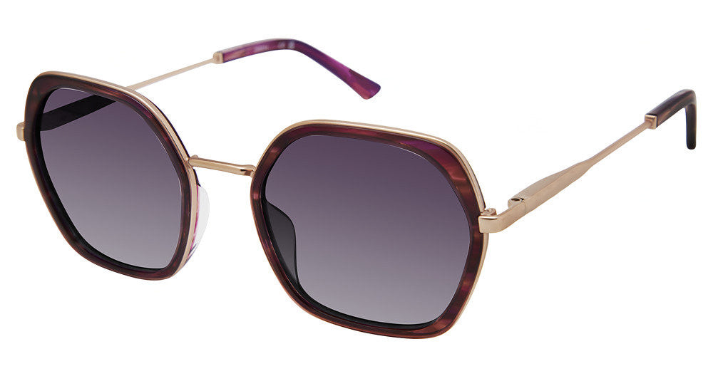 Nicole Miller BARLOW Full Frame Ladies Sunglasses, C02 PURPLE GRAIN