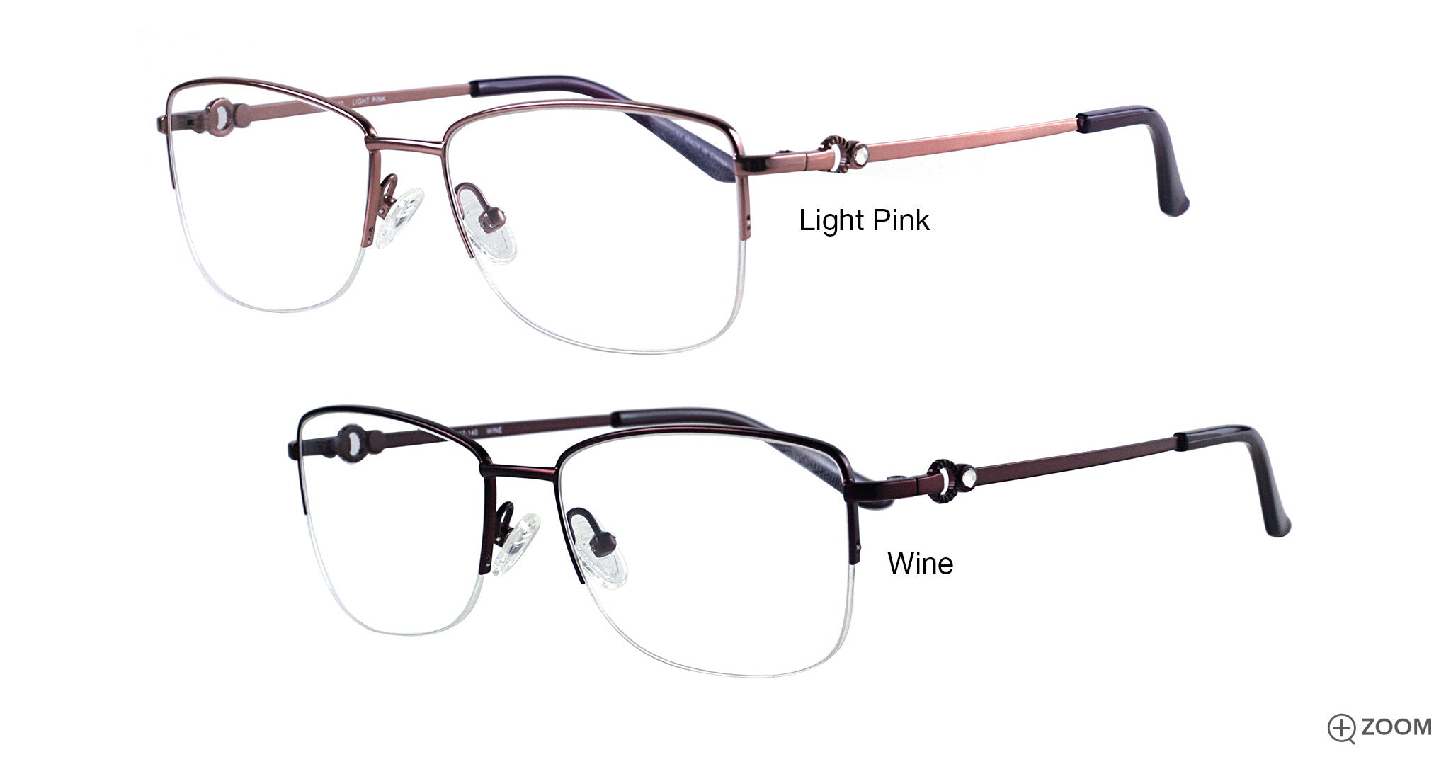 Bulova Solna Semi Rimless Ladies Eyeglasses, Wine