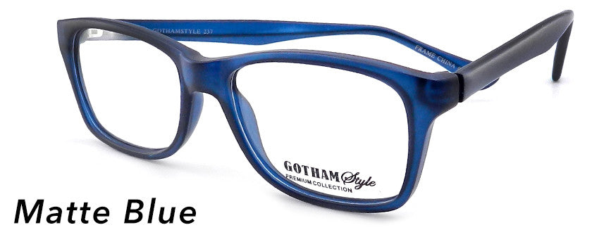 Smilen Eyewear Gotham Premium GothamStyle Matte 237 Eyeglasses, Matte Blue