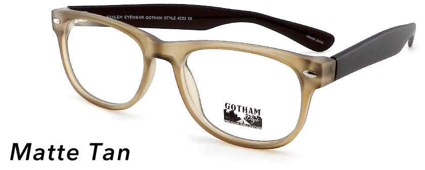 Smilen Eyewear Gotham Premium GothamStyle Matte 253* Eyeglasses, Matte Tan