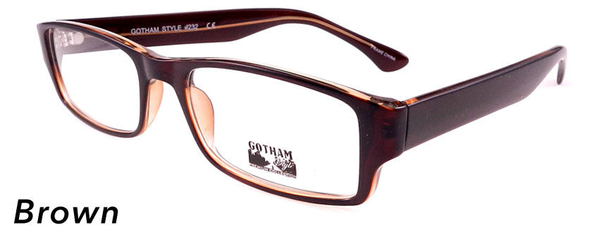 Smilen Eyewear LARGE FRAMES GothamStyle 232 Eyeglasses, Brown