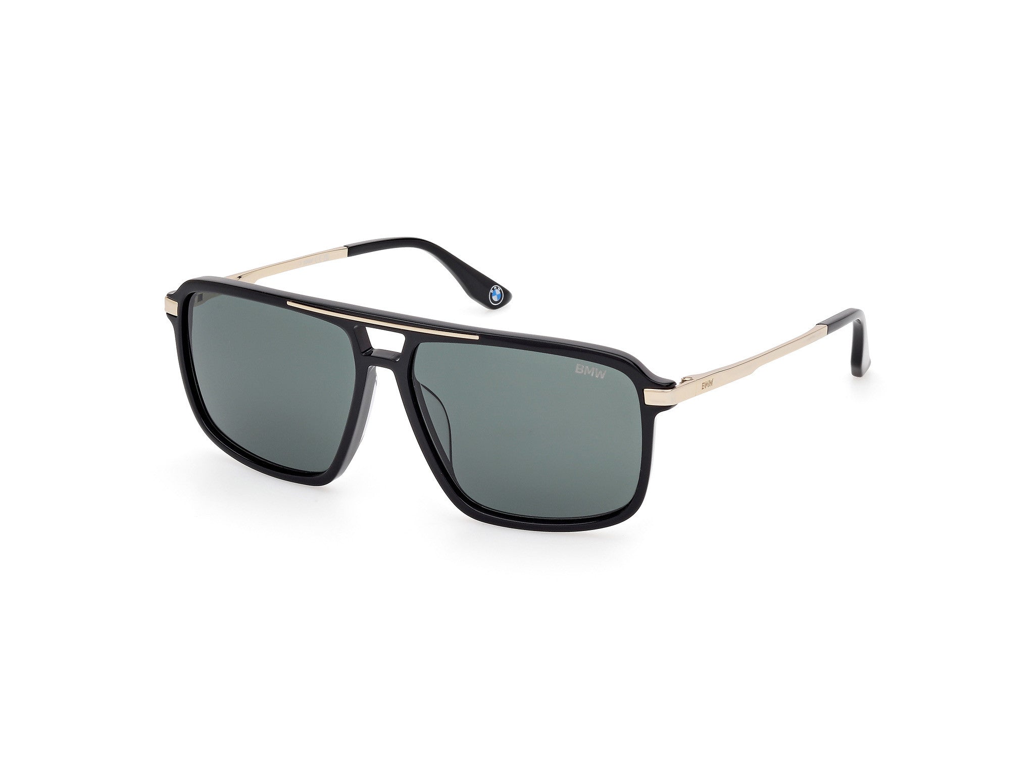 BMW Eyewear BW0059-H Mens Sunglasses, 01N - Shiny Black - Shiny Pale Gold