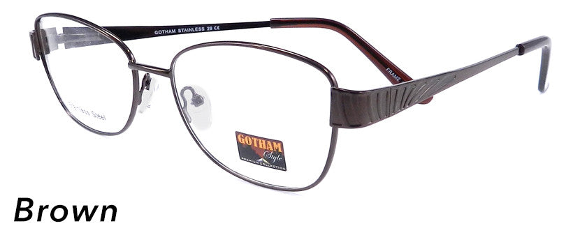 Smilen Eyewear Gotham Steel GothamStyle Stainless 29 Eyeglasses, Brown