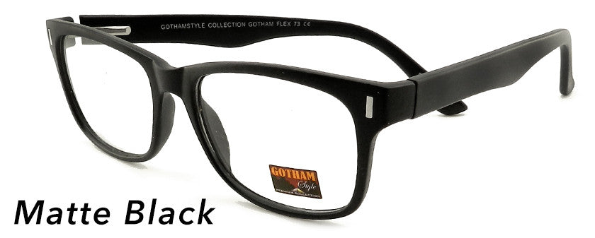 Smilen Eyewear Gotham Flex GothamStyle Flex Matte 73 Eyeglasses, Matte Black
