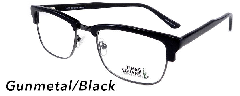 Smilen Eyewear Times Square Times Square Liberty Eyeglasses, Gunmetal-Black