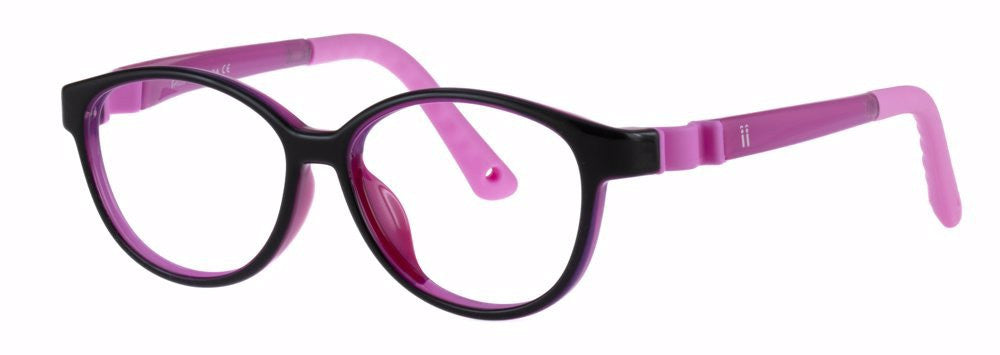 Indii Kids IN55-SUNNY SC Full Frame Kids Eyeglasses, C1 FRAME IN55-C1 SUNNY SCFRAME BLACK-PURPLE-BUBBLEGUM PINK 45-12-130