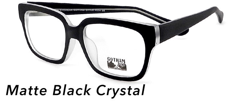 Smilen Eyewear Gotham Premium GothamStyle Matte 254* Eyeglasses, Matte Black-Crystal