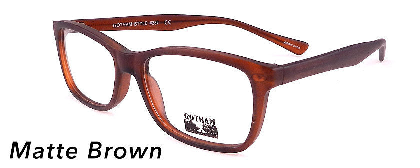 Smilen Eyewear Gotham Premium GothamStyle Matte 237 Eyeglasses, Matte Brown