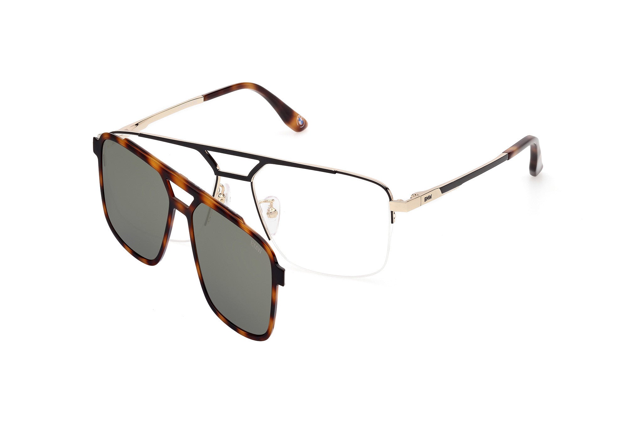 BMW Eyewear BW5085-H Mens Clip, 032 - Shiny Blue - Matte Palladium