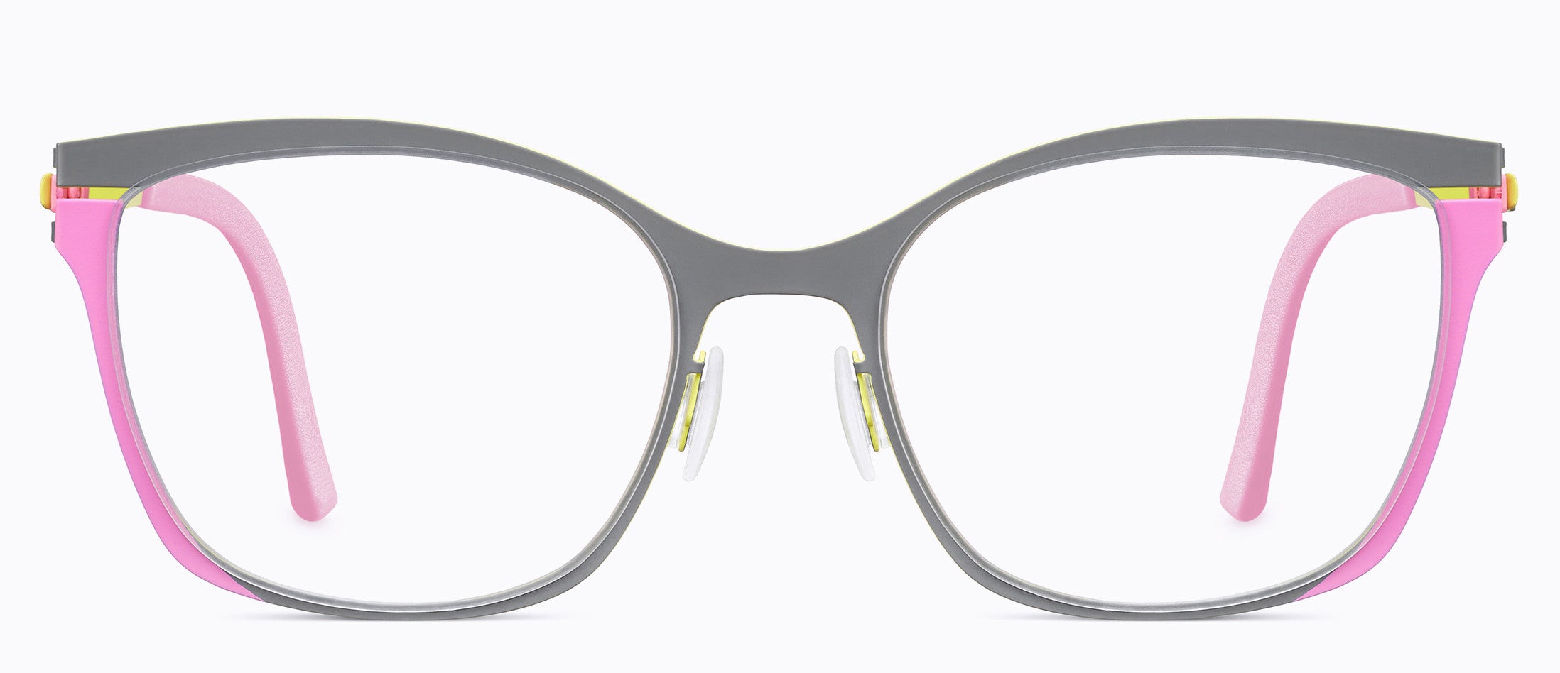 Ovvo Optics 6046 Ladies Eyeglasses, 72A gray-bubble gum-yellow
