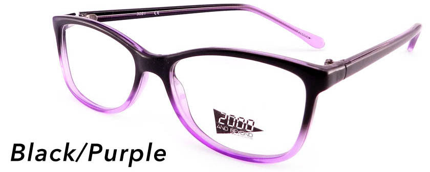 Smilen Eyewear 2000 & Beyond 2000 &amp; Beyond 3051* Eyeglasses, Black-Purple