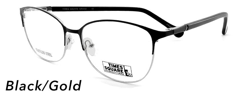 Smilen Eyewear Times Square Times Square Grand Eyeglasses, Black-Gold