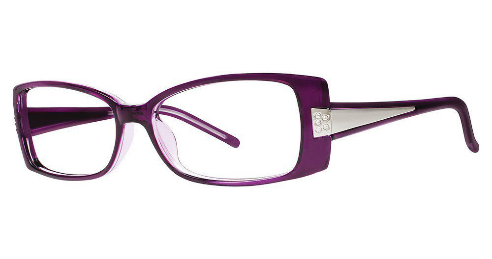 Genevieve SWAGGER Ladies Eyeglasses, Wine-Crystal