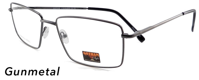 Smilen Eyewear Gotham Steel GothamStyle Stainless 33 Eyeglasses, Gunmetal