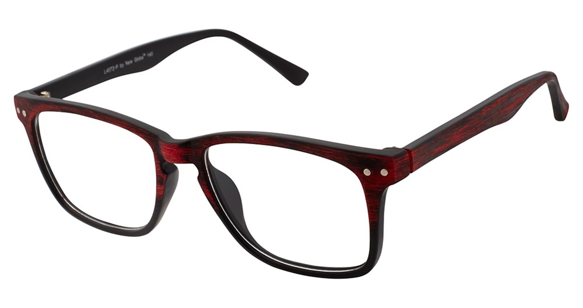 New Globe L4072-P Ladies Eyeglasses, RED GRAIN