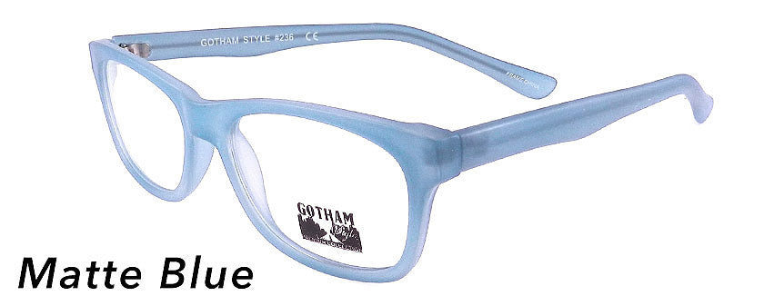 Smilen Eyewear Gotham Premium GothamStyle Matte 236* Eyeglasses, Matte Blue