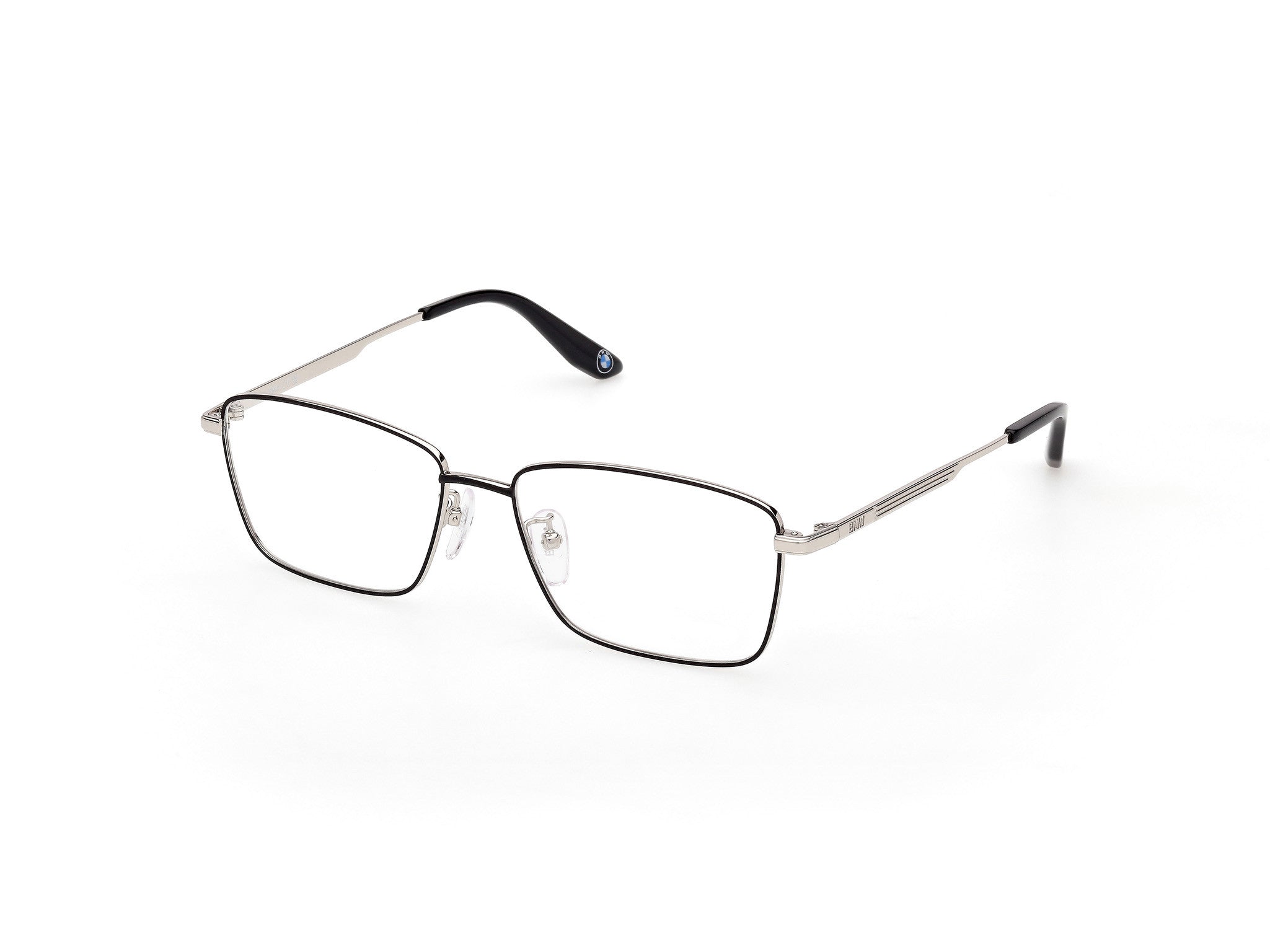 BMW Eyewear BW5091-H Mens Eyeglasses, 002 - Matte Black - Shiny Palladium