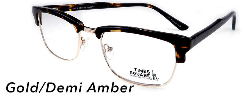 Smilen Eyewear Times Square Times Square Liberty Eyeglasses, Gold-Demi Amber