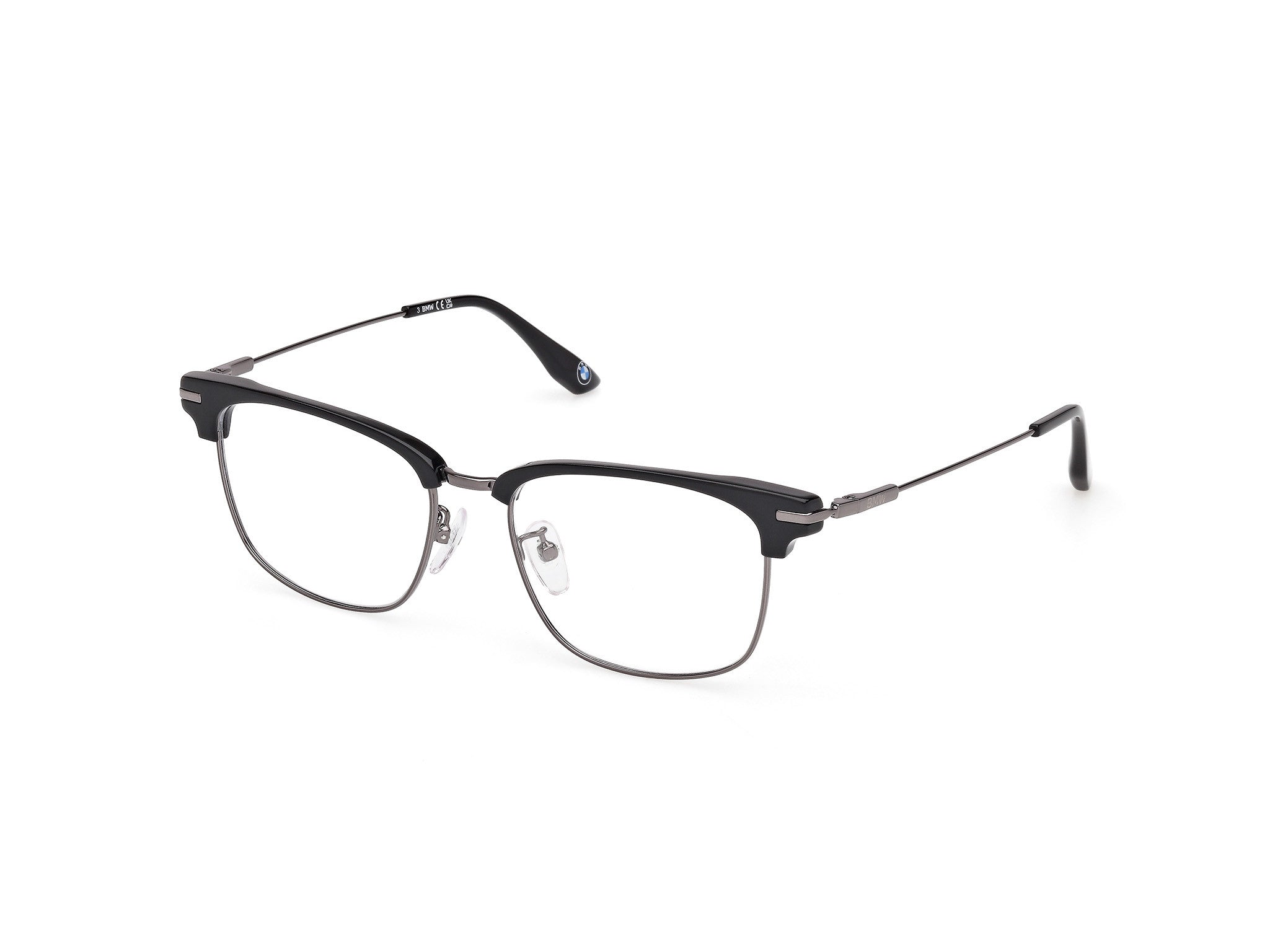 BMW Eyewear BW5096-H Mens Eyeglasses, 001 - Shiny Black - Shiny Gunmetal