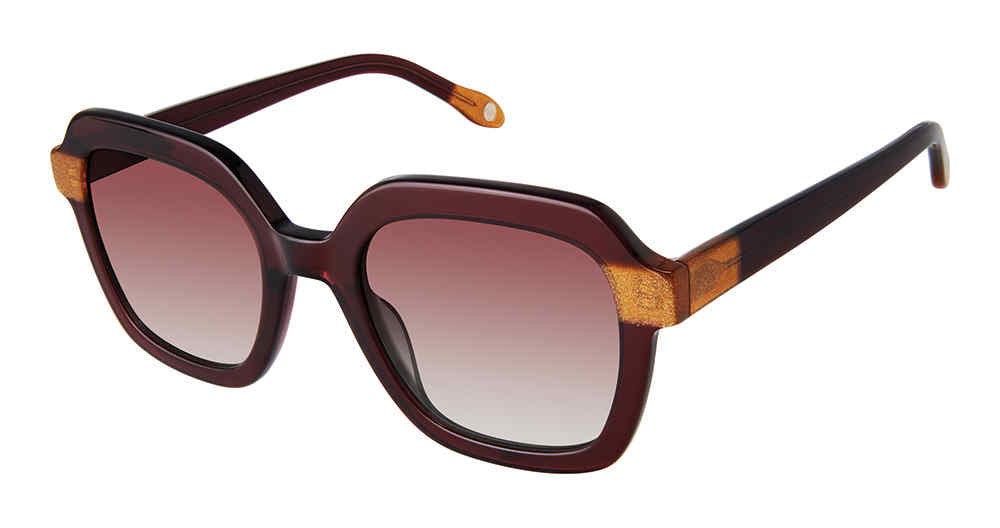 Fysh UK F-2109 Full Frame Ladies Sunglasses, S406-F-2109 EGGPLANT GOLD SHIMMER