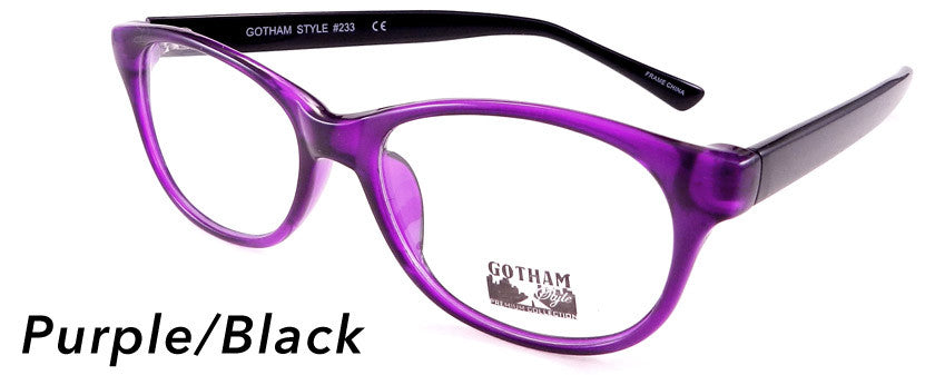 Smilen Eyewear Gotham Premium GothamStyle 233 Eyeglasses, Purple-Black