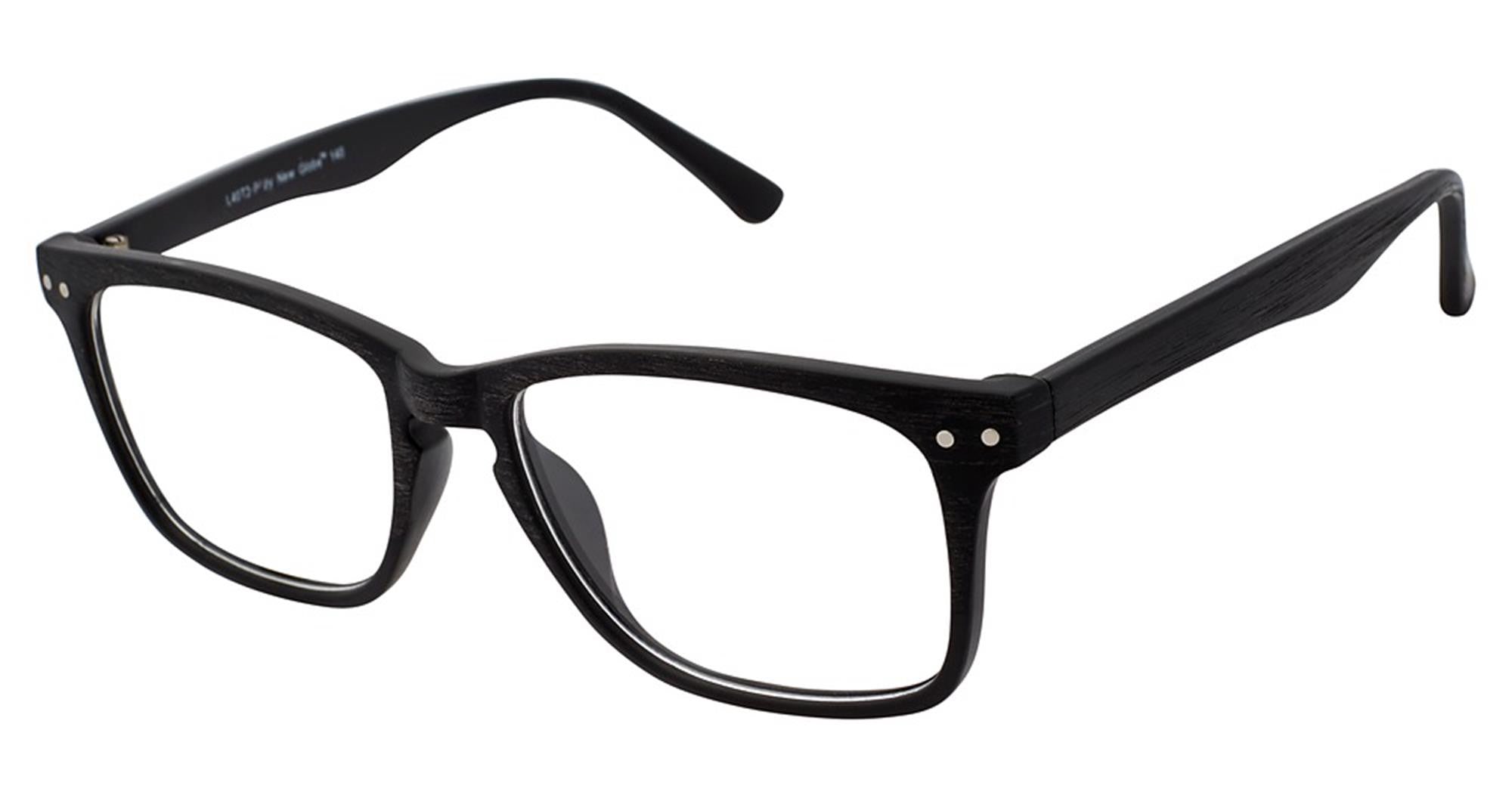 New Globe L4072-P Ladies Eyeglasses, BLACK GRAIN