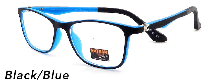 Smilen Eyewear Gotham Flex GothamStyle Flex Matte 63 Eyeglasses, Matte Black-Blue